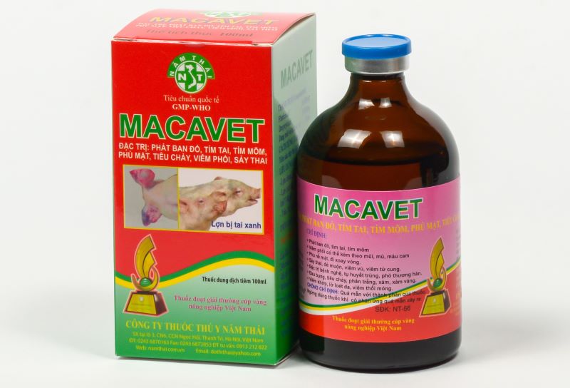 Có thể dùng Macavet để trị bệnh đầu đen ở gà